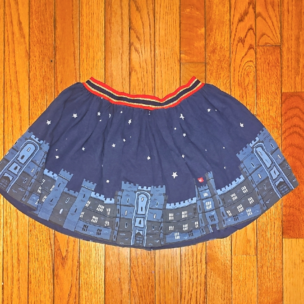 Mini Boden Navy Castle Skirt Size 9/10